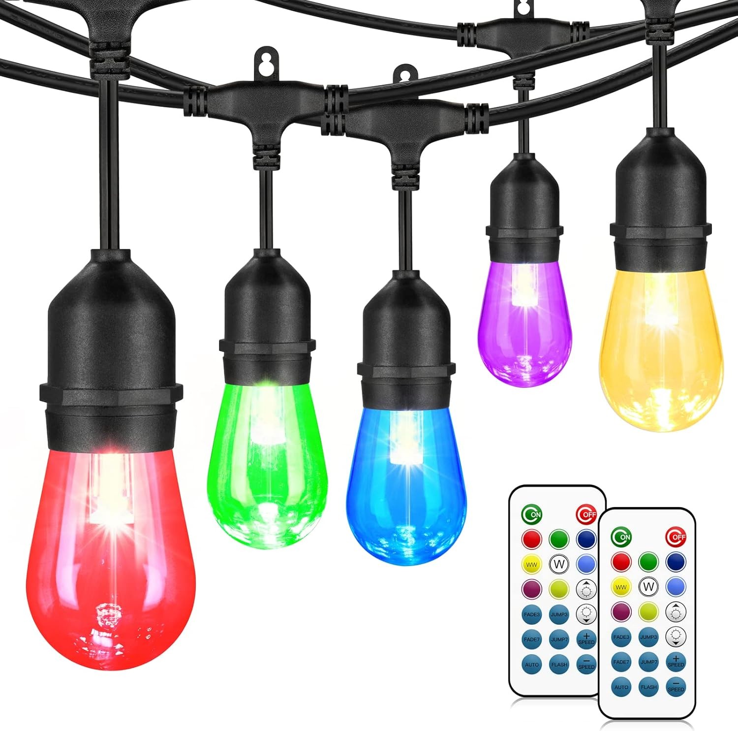 48-foot Outdoor Terrace Light Waterproof Dimmable Strip with Remote Control 48-foot Outdoor Terrace Light Waterproof Dimmable Strip with Remote Control