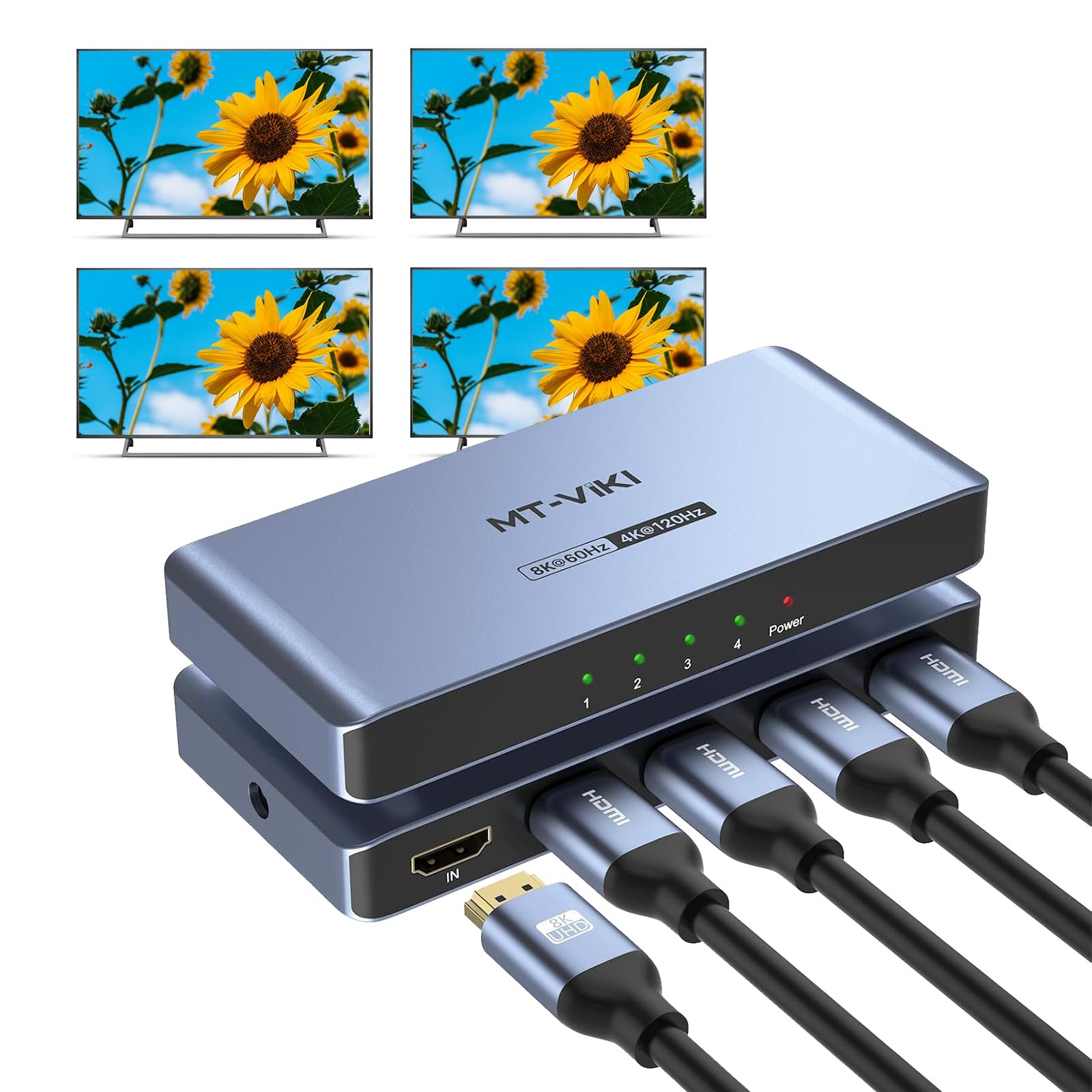 MT-VIKI 2.0 HDMI Splitter 1 in 4 Out 4K@60Hz 8K MT-VIKI 2.0 HDMI Splitter 1 in 4 Out 4K@60Hz 8K