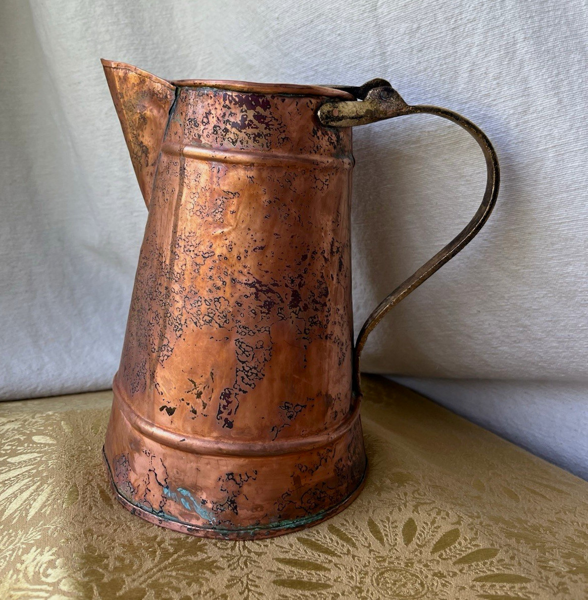 Vintage Turkart Hammered Copper Pitcher / Jug (Open Top / Missing Lid)