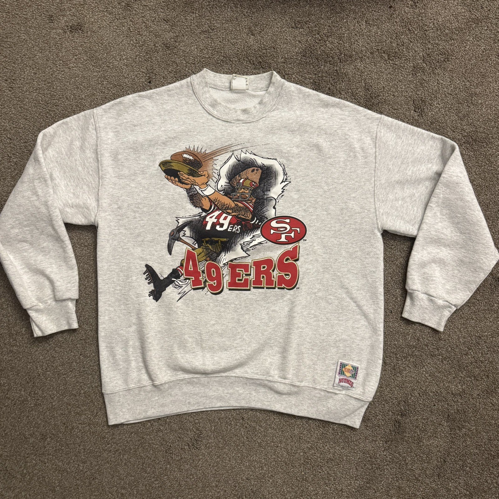 Vintage San Francisco 49ers Break Through Sweatshirt Nutmeg Mills Size XL 90s Vintage San Francisco 49ers Break Through Sweatshirt Nutmeg Mills Size XL 90s