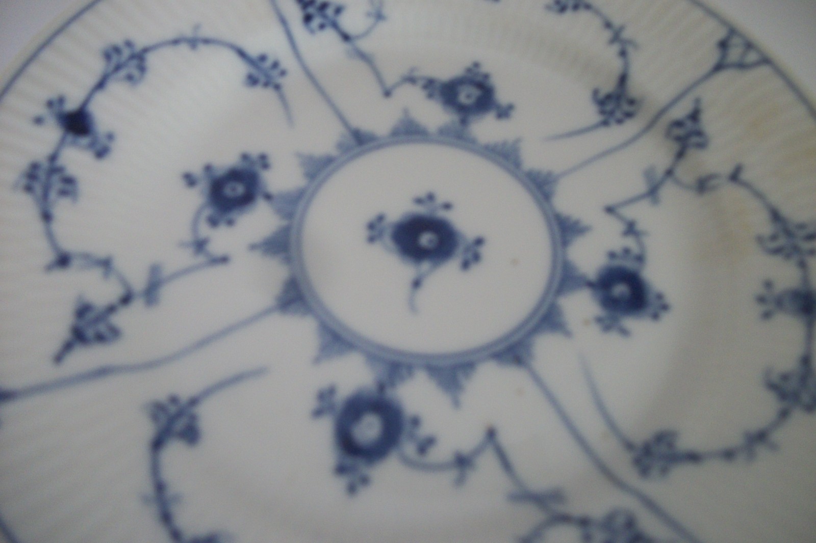 4 Royal Copenhagen Denmark Blue Fluted Half Lace Dessert Bread Plates