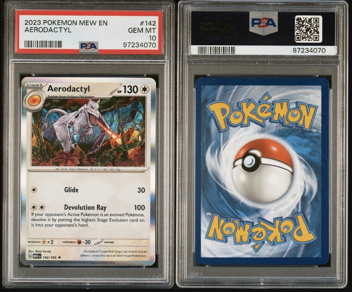 PSA 10 2023 Pokemon Aerodactyl English 151 Holo #142 Shinji Kanda LOW POP PSA 10 2023 Pokemon Aerodactyl English 151 Holo #142 Shinji Kanda LOW POP
