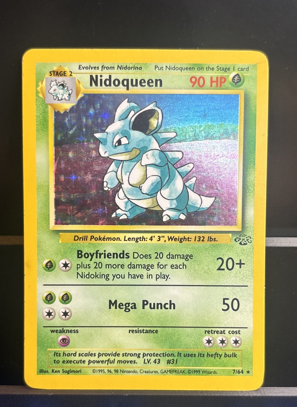 Pokémon TCG Nidoqueen Jungle 7/64 Holo Unlimited Holo Rare Pokémon TCG Nidoqueen Jungle 7/64 Holo Unlimited Holo Rare