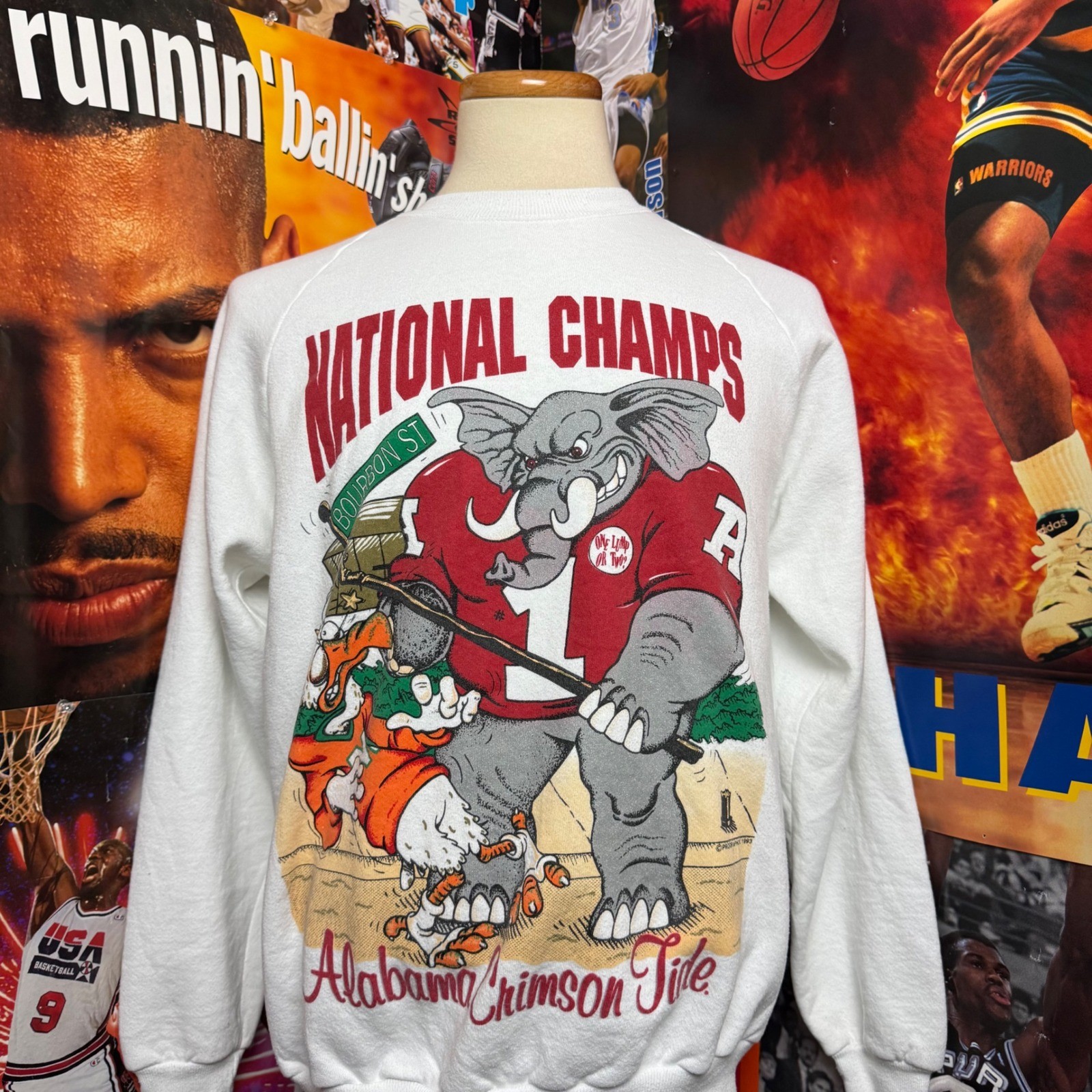 Vintage 90s Alabama Crimson Tide 1992 National Champions Sweatshirt Sz Large