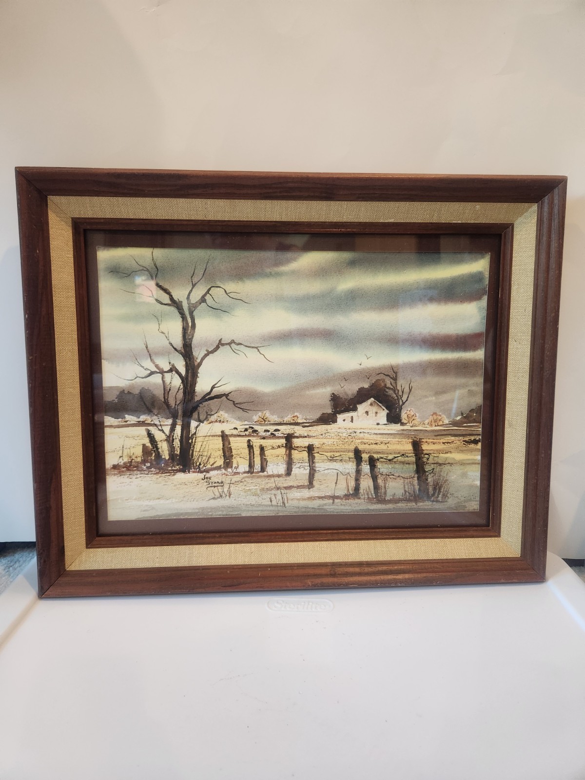 Stunning Framed Watercolor Landscape Painting by Joe Stark Signed