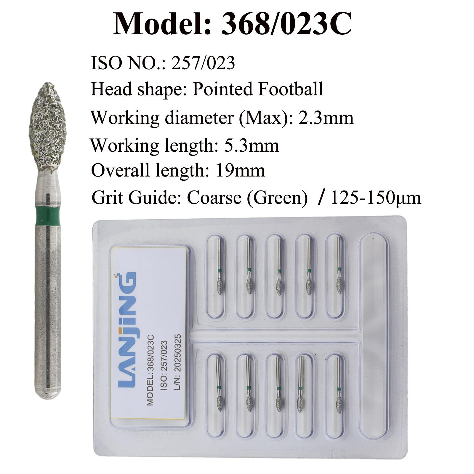 Dental Crown Preparation Burs Diamond Bur 856 830 801 379 863 Round End Taper