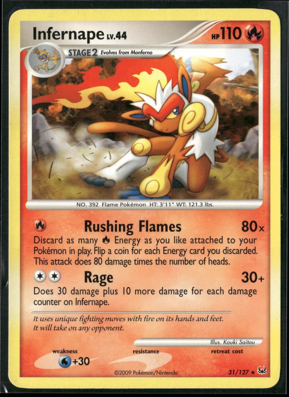Infernape 31/127 Rare Platinum Pokemon Near Mint