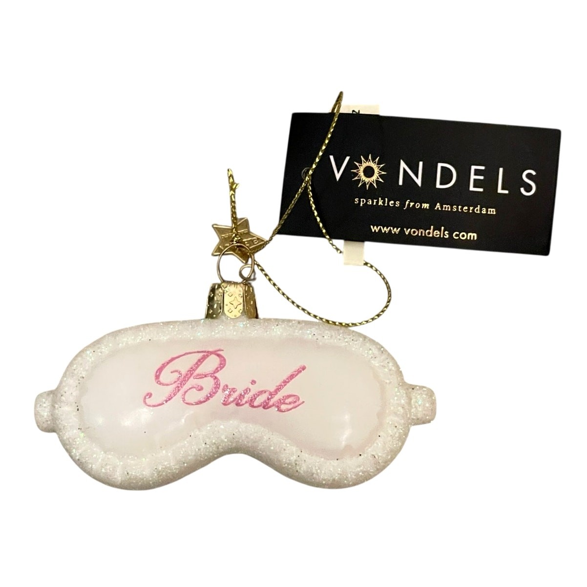 NEW Vondels Sleeping Bride Mask Glass Christmas Ornament