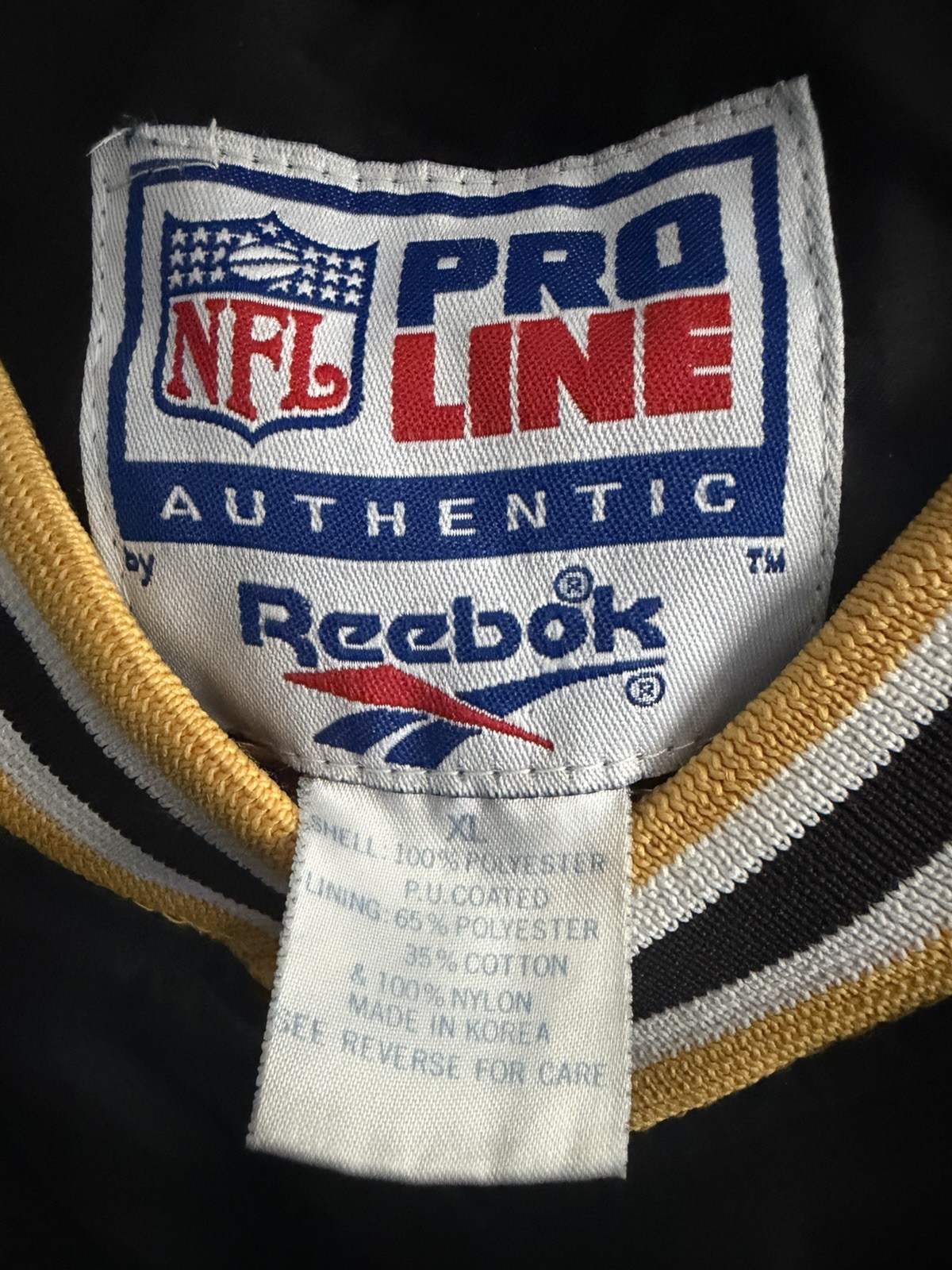 Vintage Pittsburgh Steelers Reebok Pro Line Pullover Jacket Mens XL V-Neck Vtg