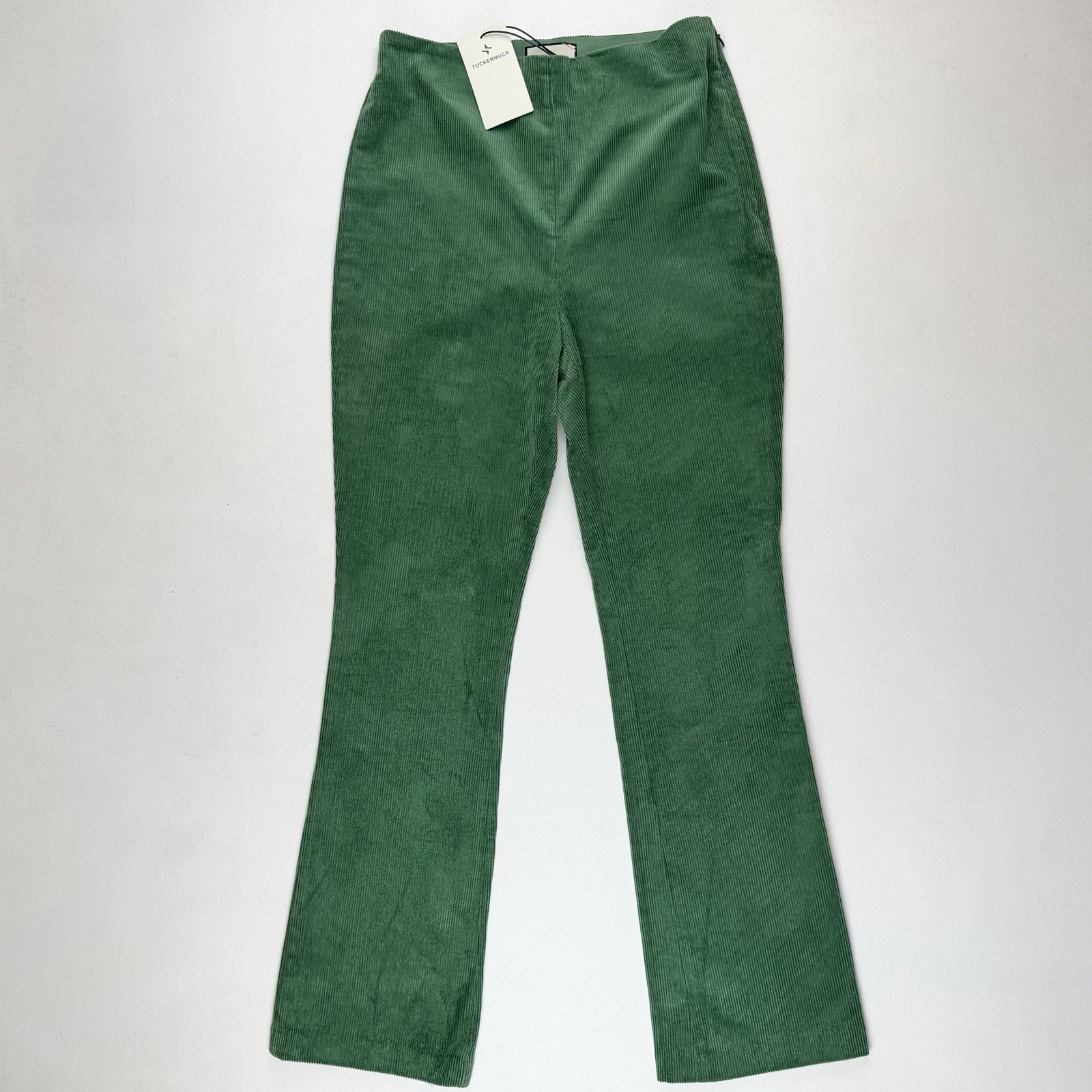 Tuckernuck Green Corduroy Ashford High Waisted Cropped Kick Hem Pants Size M NWT