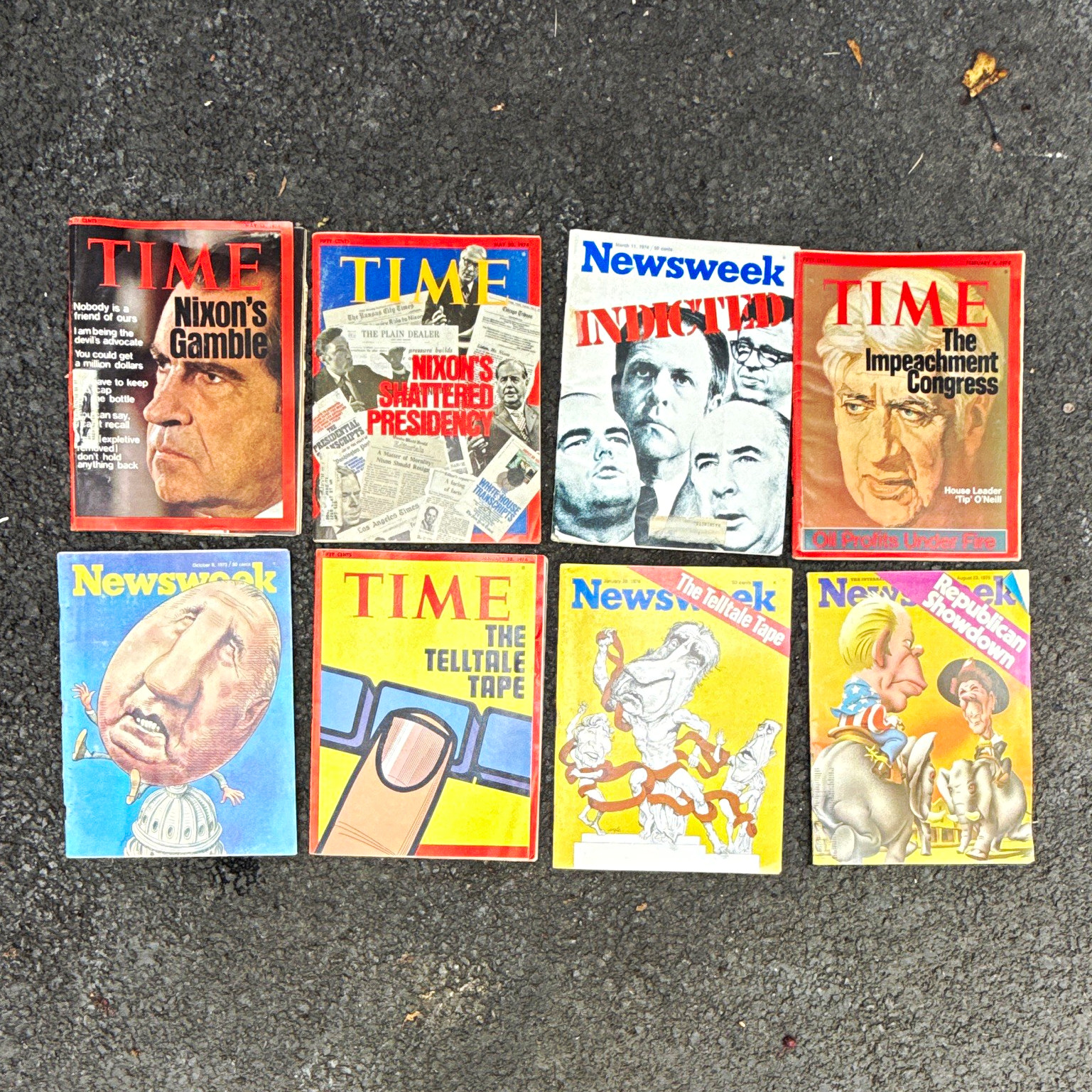 Time & Newsweek 1974 Illustrated Politics News Magazines Lot, Feb & May