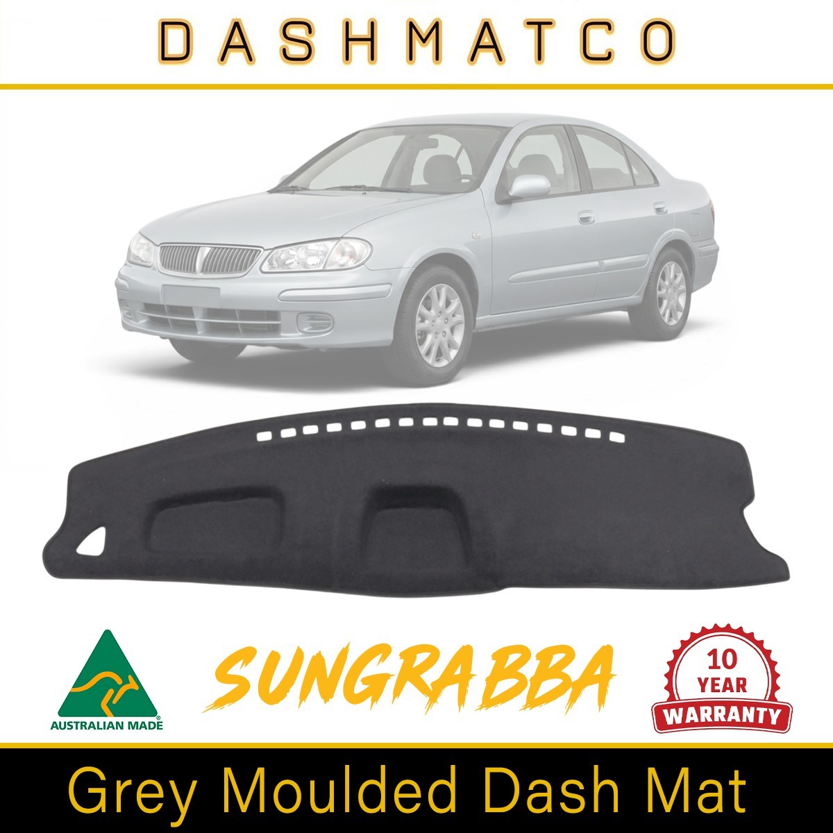 Sungrabba Grey Dashmat Fits Nissan Sunny N16 Two Coin Trays 2000 - 2003