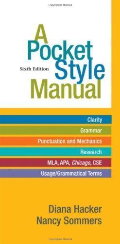 A Pocket Style Manual by Hacker, Diana; Sommers, Nancy A Pocket Style Manual by Hacker, Diana; Sommers, Nancy