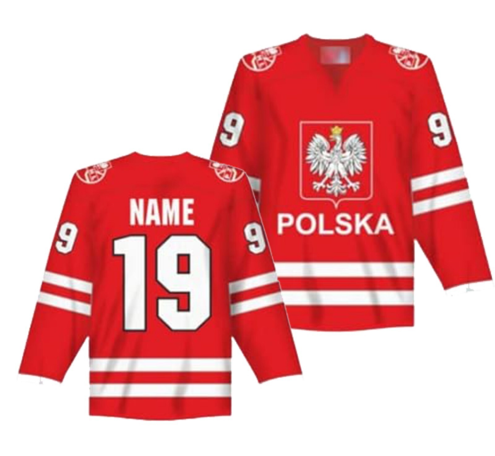 Custom Retro Youth/Men Team Poland Hockey Jersey White Red Stitched Custom Names