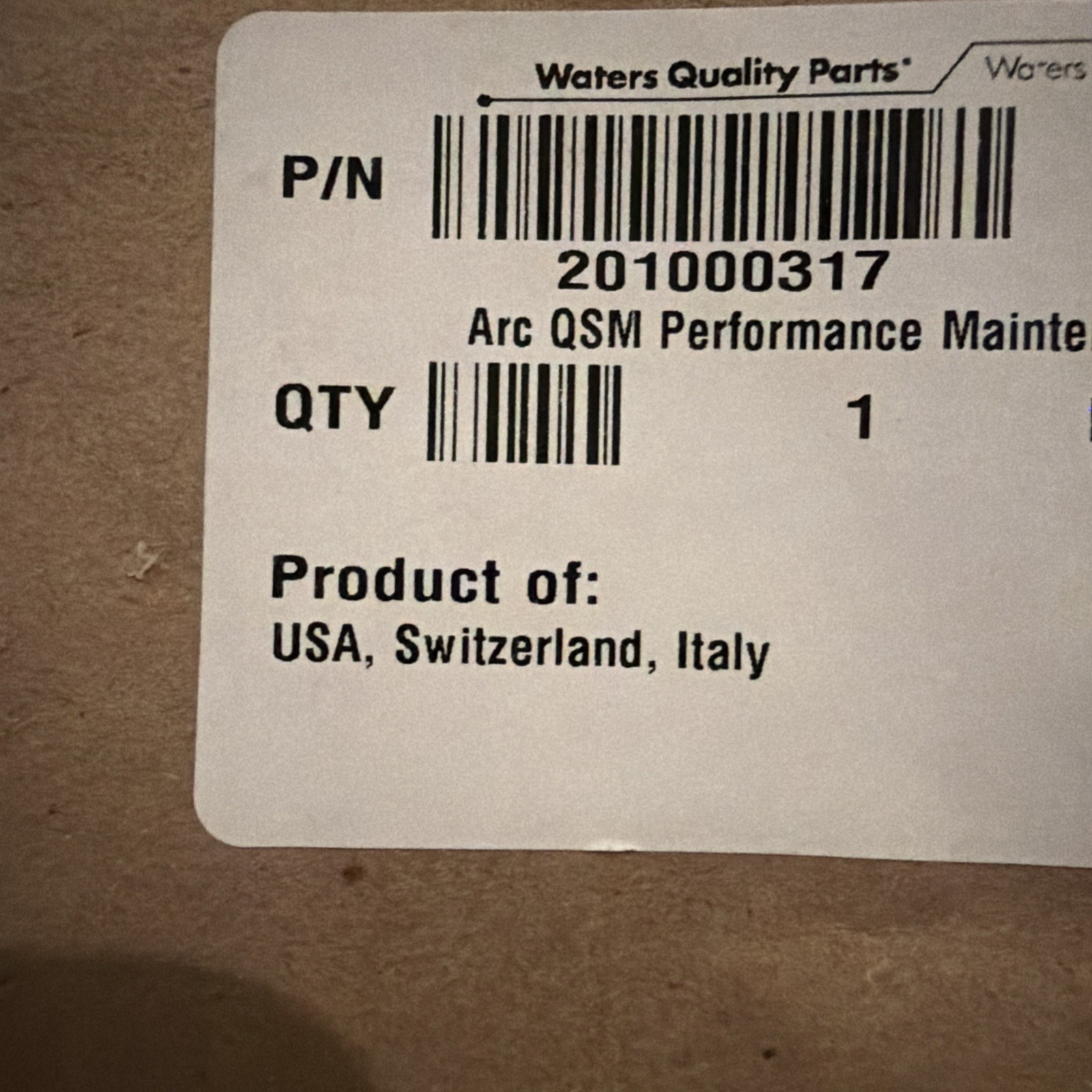 Waters 201000317 Arc QSM Performance Maintenance Kit - Open Box
