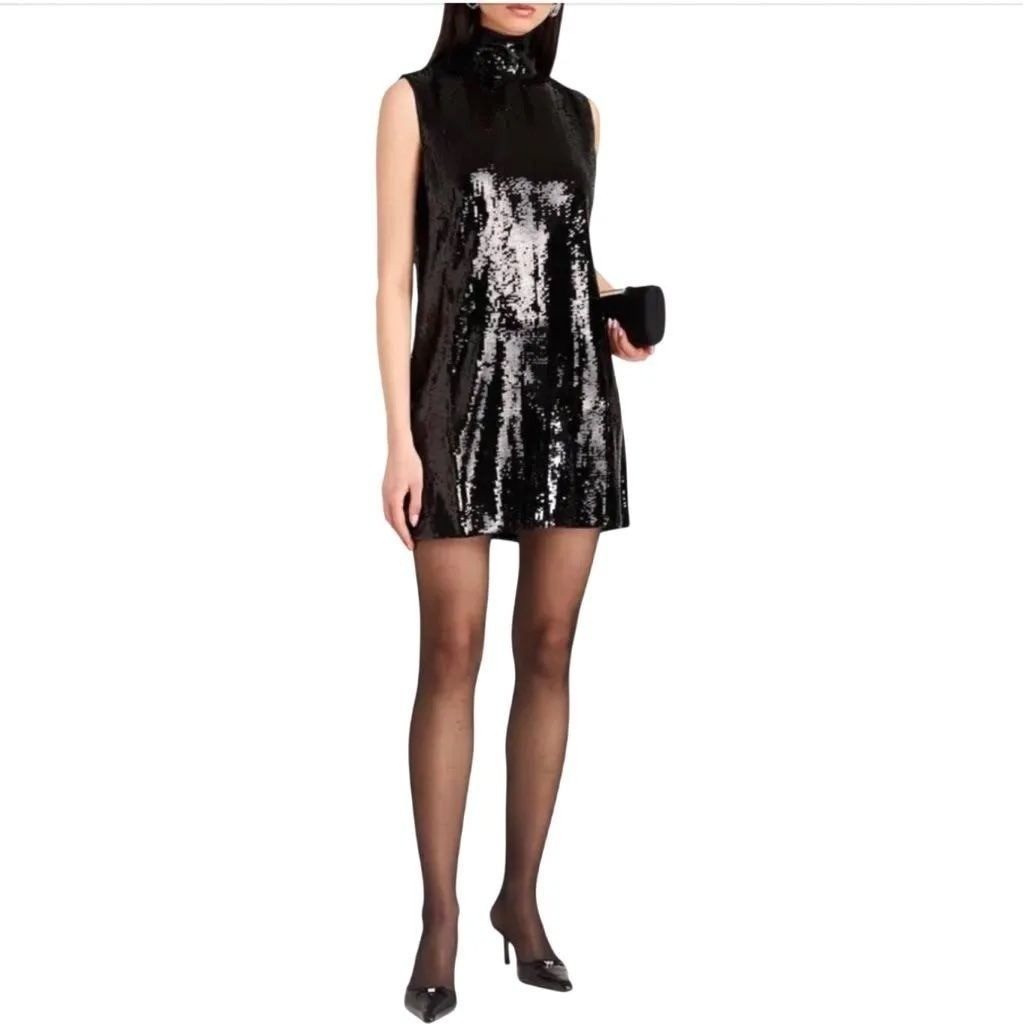 NWT Theory Sheath Funnel Neck Black Sequin Dress / Size 2 / MSRP $425 / Gorgeous NWT Theory Sheath Funnel Neck Black Sequin Dress / Size 2 / MSRP $425 / Gorgeous