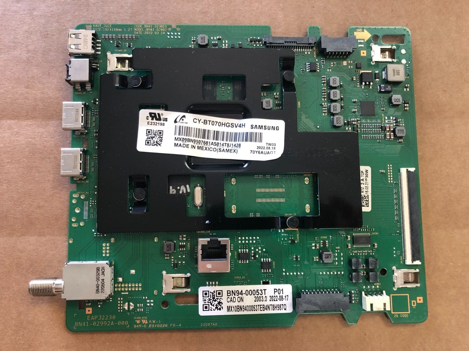 Samsung BN94-00053T Main Board for UN70TU7000FXZA, panel # CY-BT070HGSV4H Samsung BN94-00053T Main Board for UN70TU7000FXZA, panel # CY-BT070HGSV4H