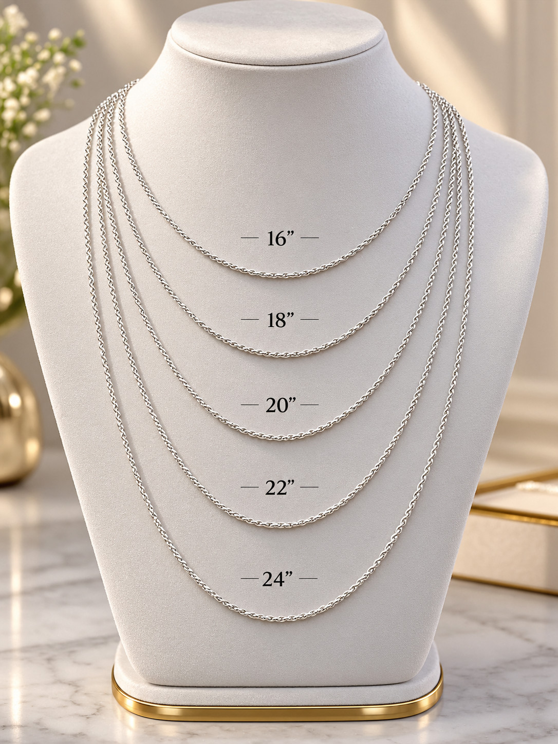 925 Sterling Silver 1mm Rope Chain Necklace Diamond Cut 16-24