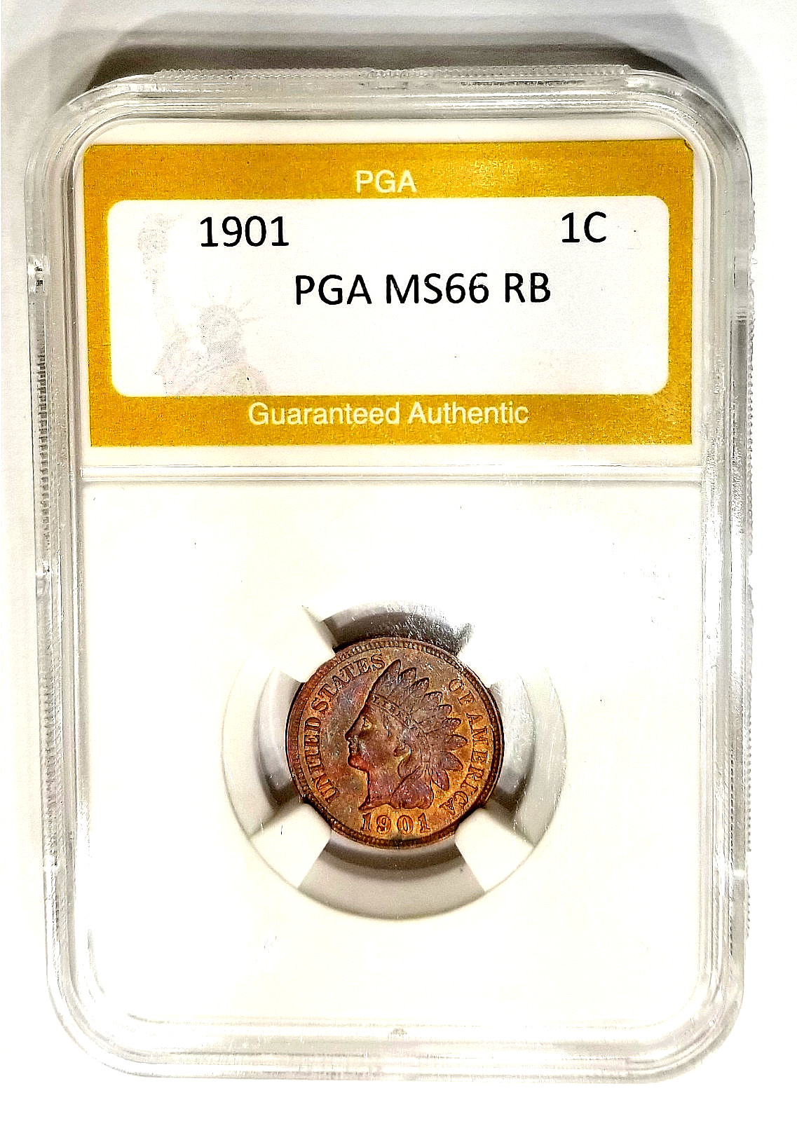 1901 MS 66 RB Indian Cent Awesome Color and Luster PGA 1901 MS 66 RB Indian Cent Awesome Color and Luster PGA