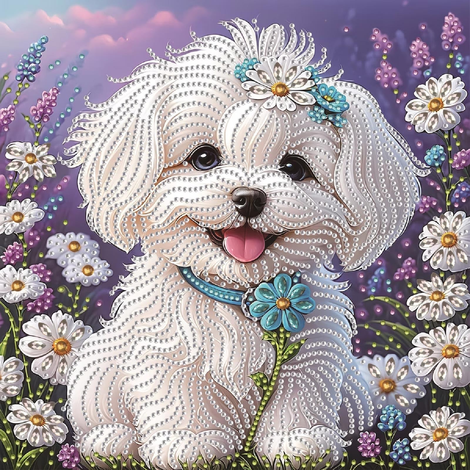 White Curly Hair Puppy Diamond Art Kit 12 x 12 Inch White Curly Hair Puppy Diamond Art Kit 12 x 12 Inch