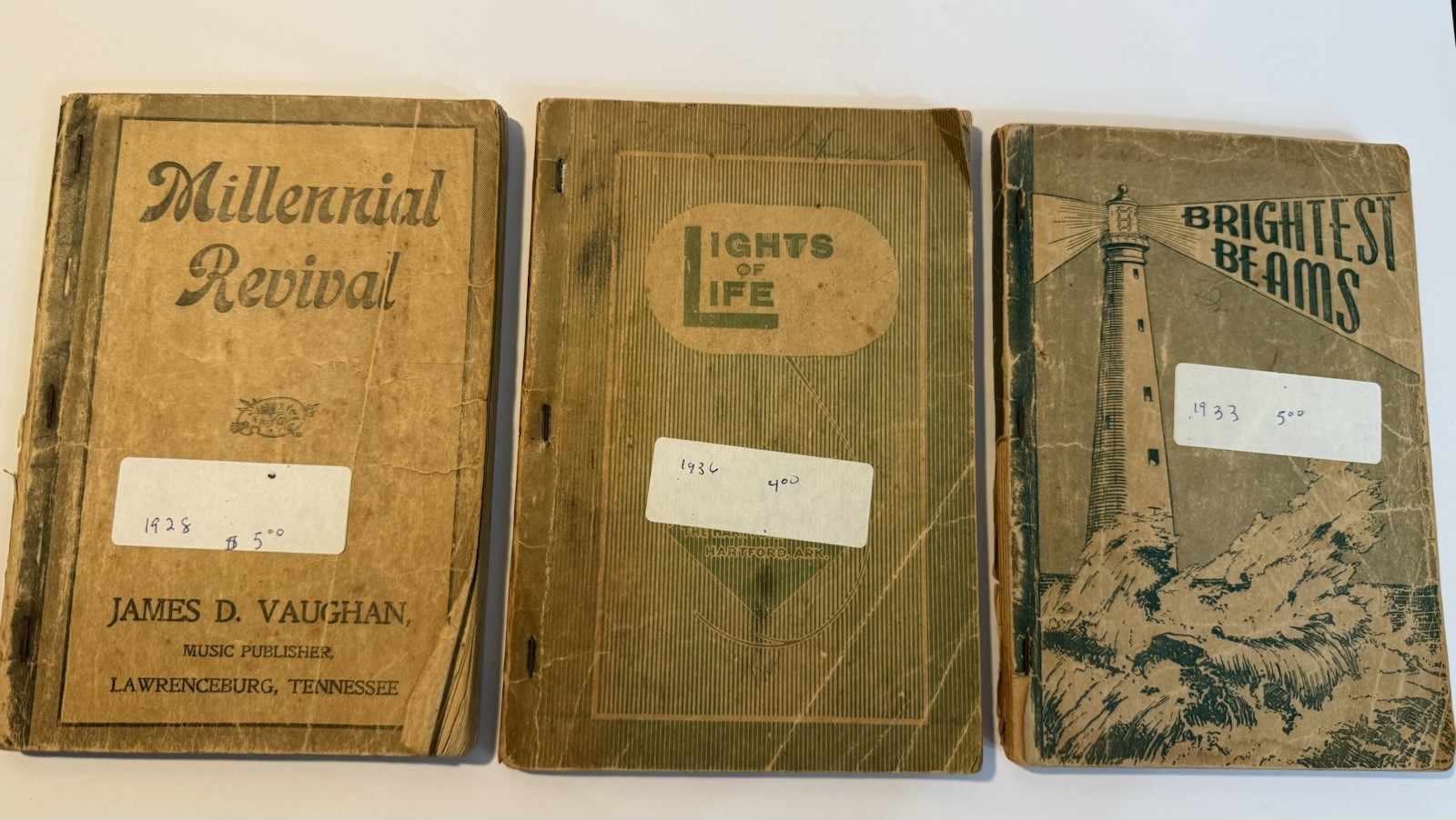 Lot 3 Vintage 1920s-30s Gospel Songbook James Vaughan Stamps-Baxter Hymnal VIDEO