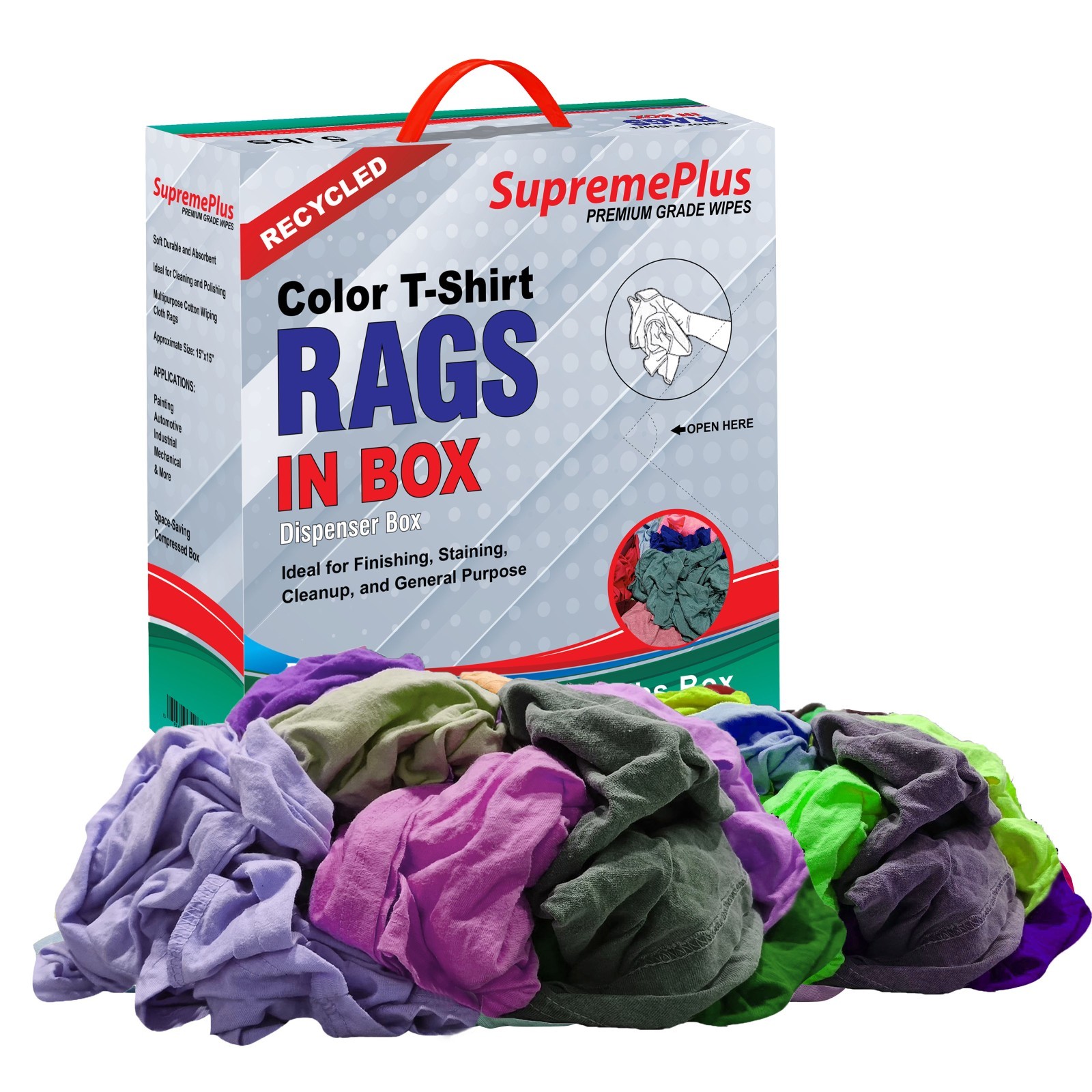 Colored Knit Cotton Rags – Bulk Shop Cleaning & Wiping Cloths - Compressed Boxes