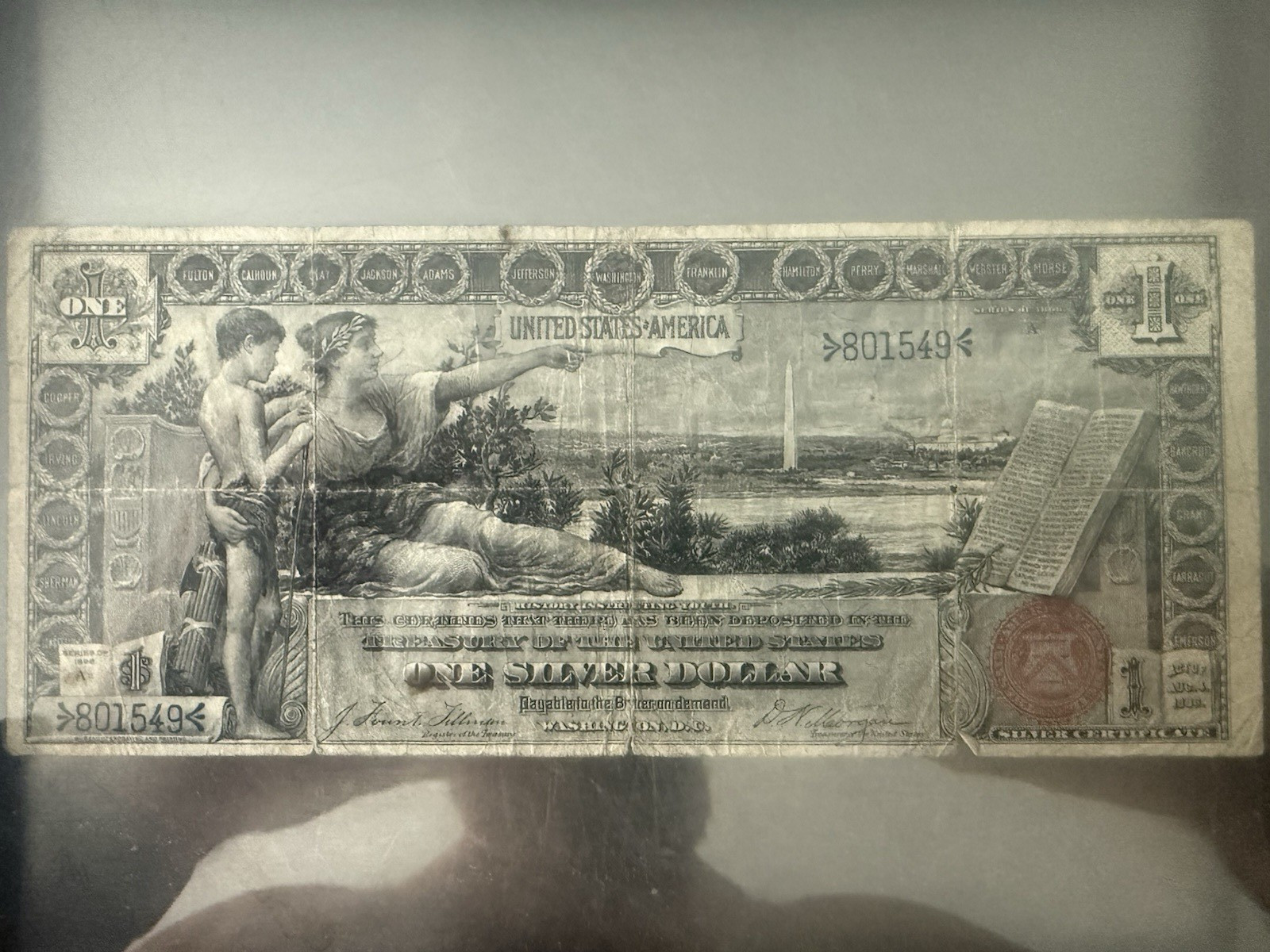 vintage United State of America currency 1896 $1 Bill, vintage United State of America currency 1896 $1 Bill,