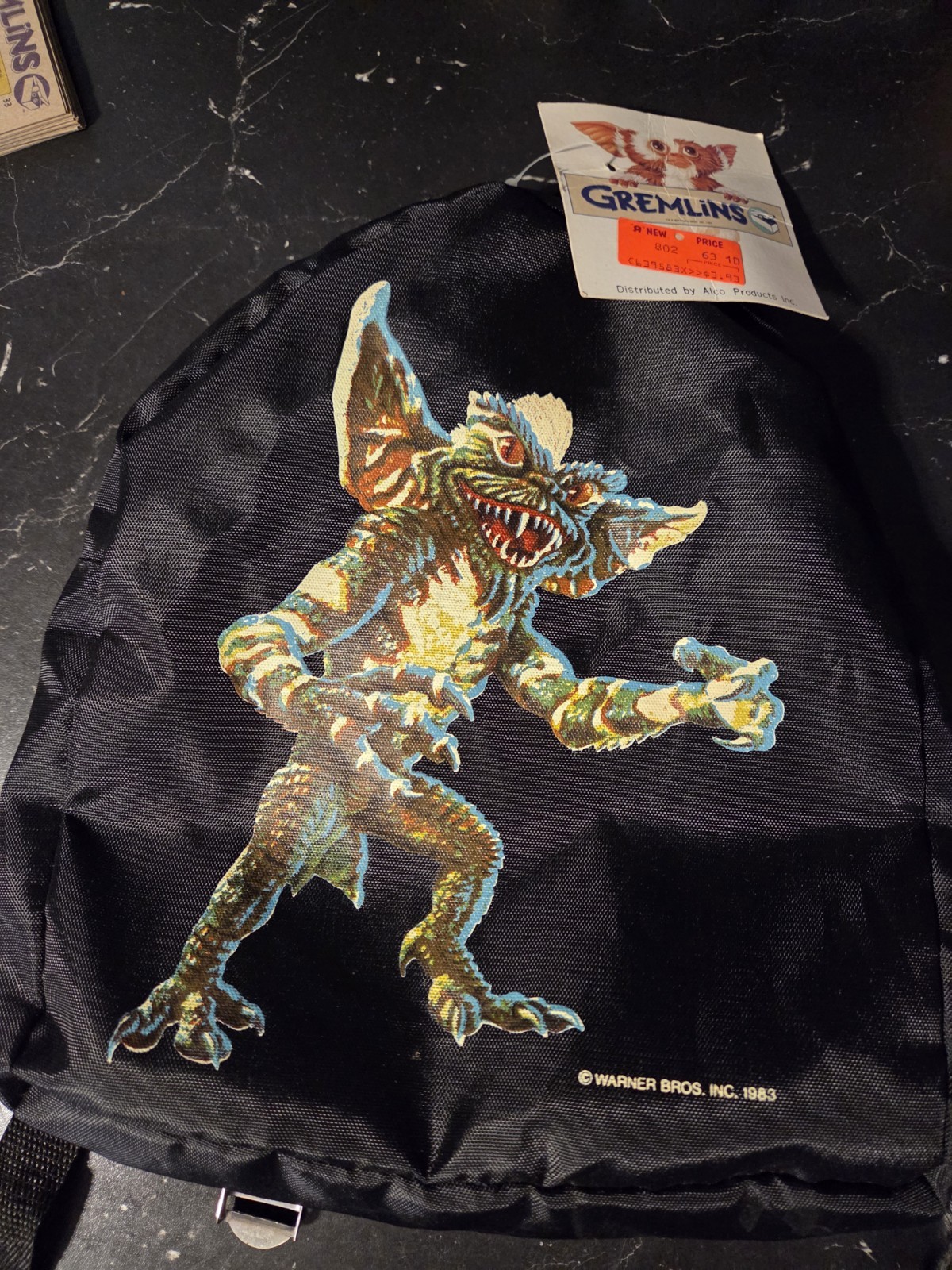 Vintage Gremlins Mini Backpack - Stripe - Warner Bros 1983 w/ Tag NR MINT - RARE