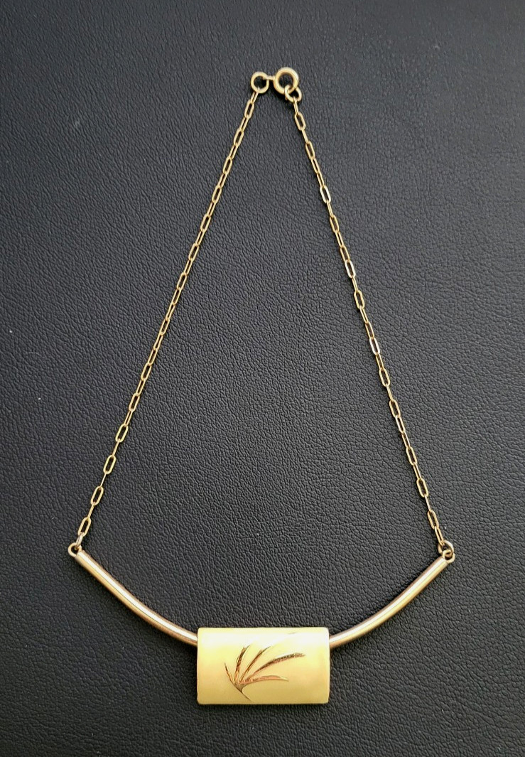 Vintage Signed Eisenberg Slide Choker Necklace Botanical Motif