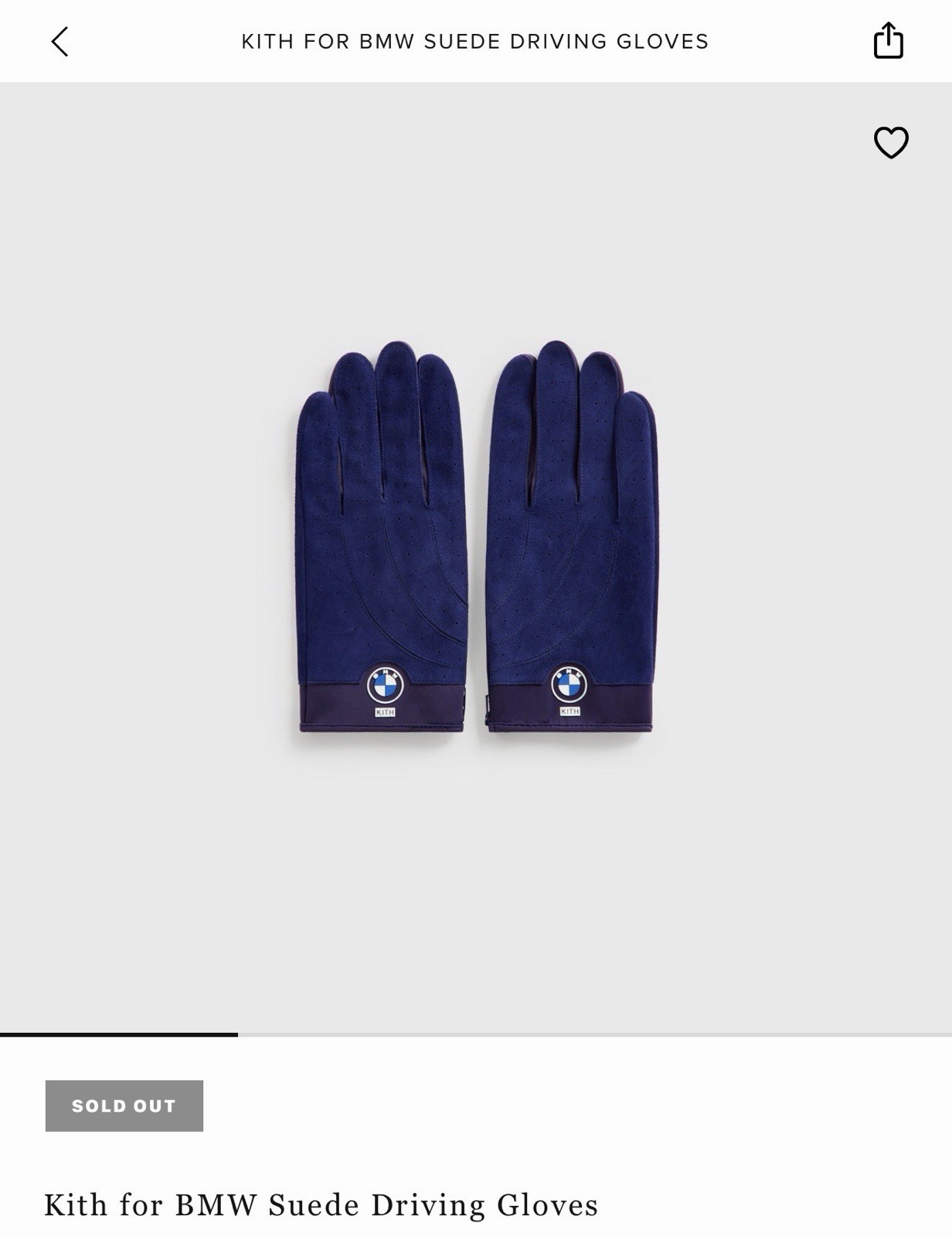 Kith For BMW techno Violet Suede Driving Gloves