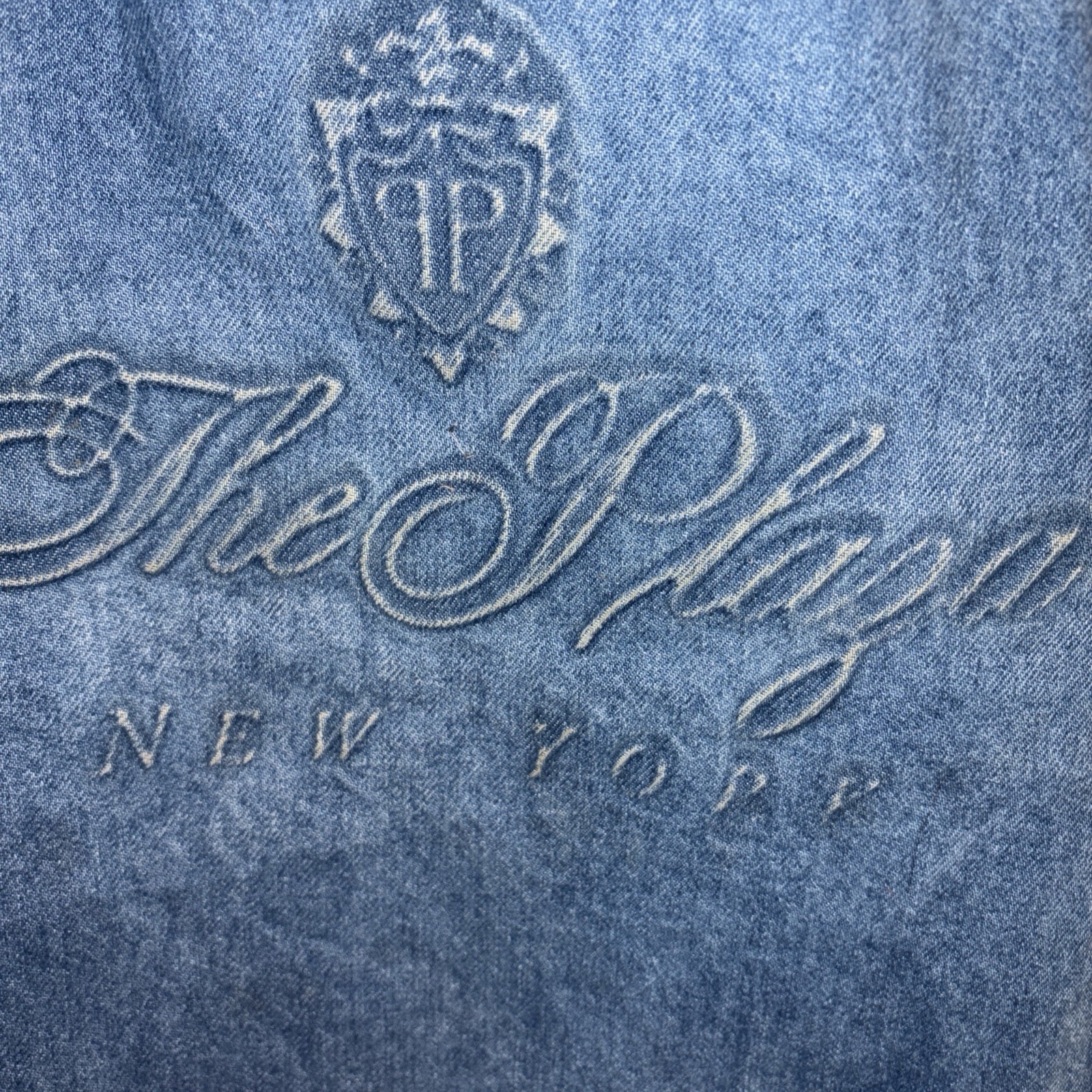 Vintage The Plaza New York Denim Tote Bag Embossed 19” x 21” Purchased 2001