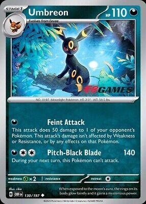 Umbreon - 130/197 - Pokemon Obsidian Flames EB Games Ultra Rare Card NM