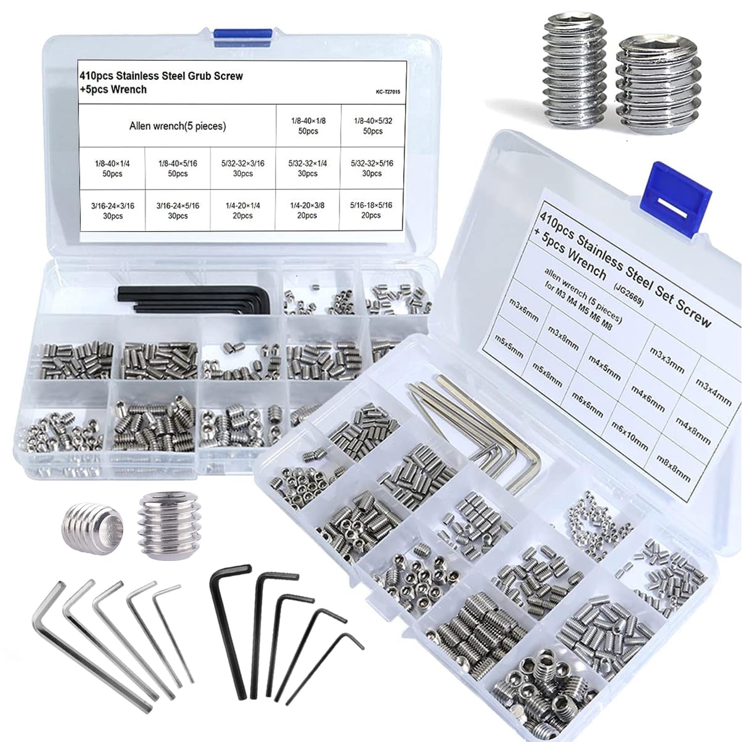 830pcs SAE + Metric Set Screw Assortment Kit