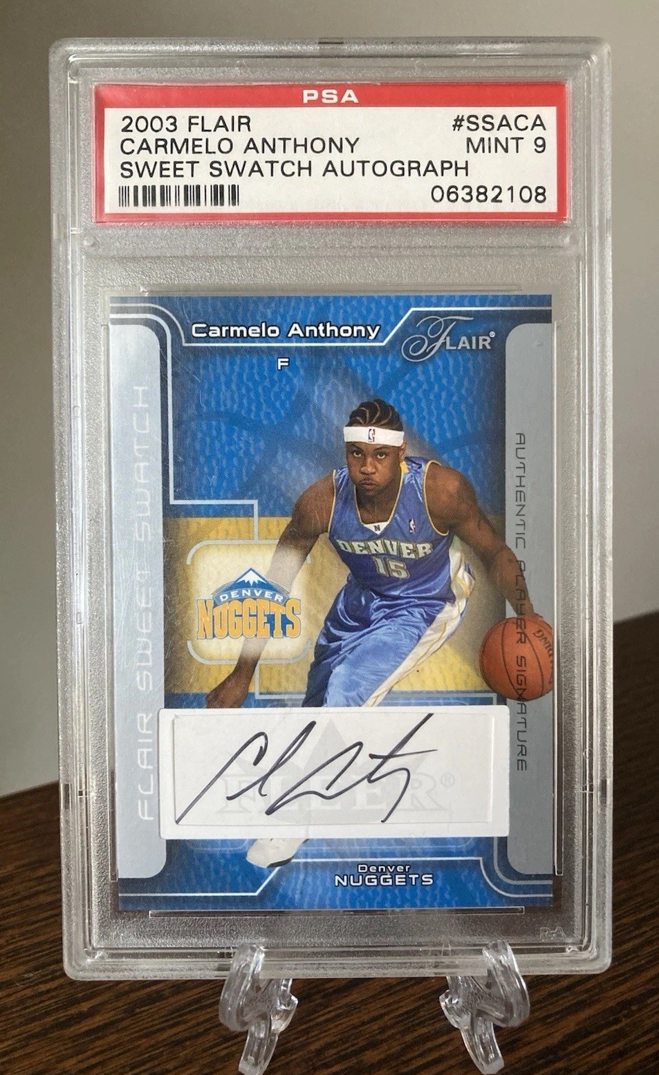 2003-04 FLAIR SWEET SWATCH Auto CARMELO ANTHONY ROOKIE RC #/271 PSA 9 RARE POP 5 2003-04 FLAIR SWEET SWATCH Auto CARMELO ANTHONY ROOKIE RC #/271 PSA 9 RARE POP 5