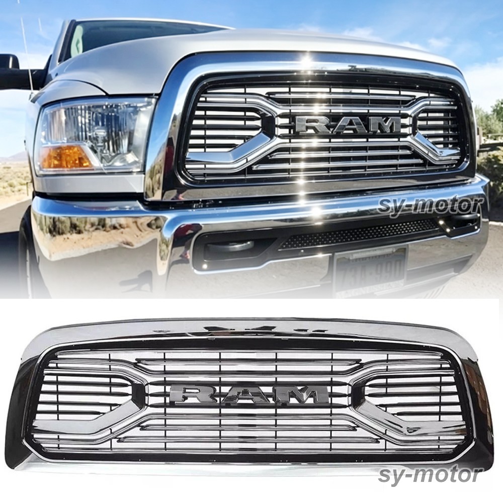 Chrome Front Grille For 2009-2012 Dodge Ram 1500 Big Horn Style Bumper W/Letters