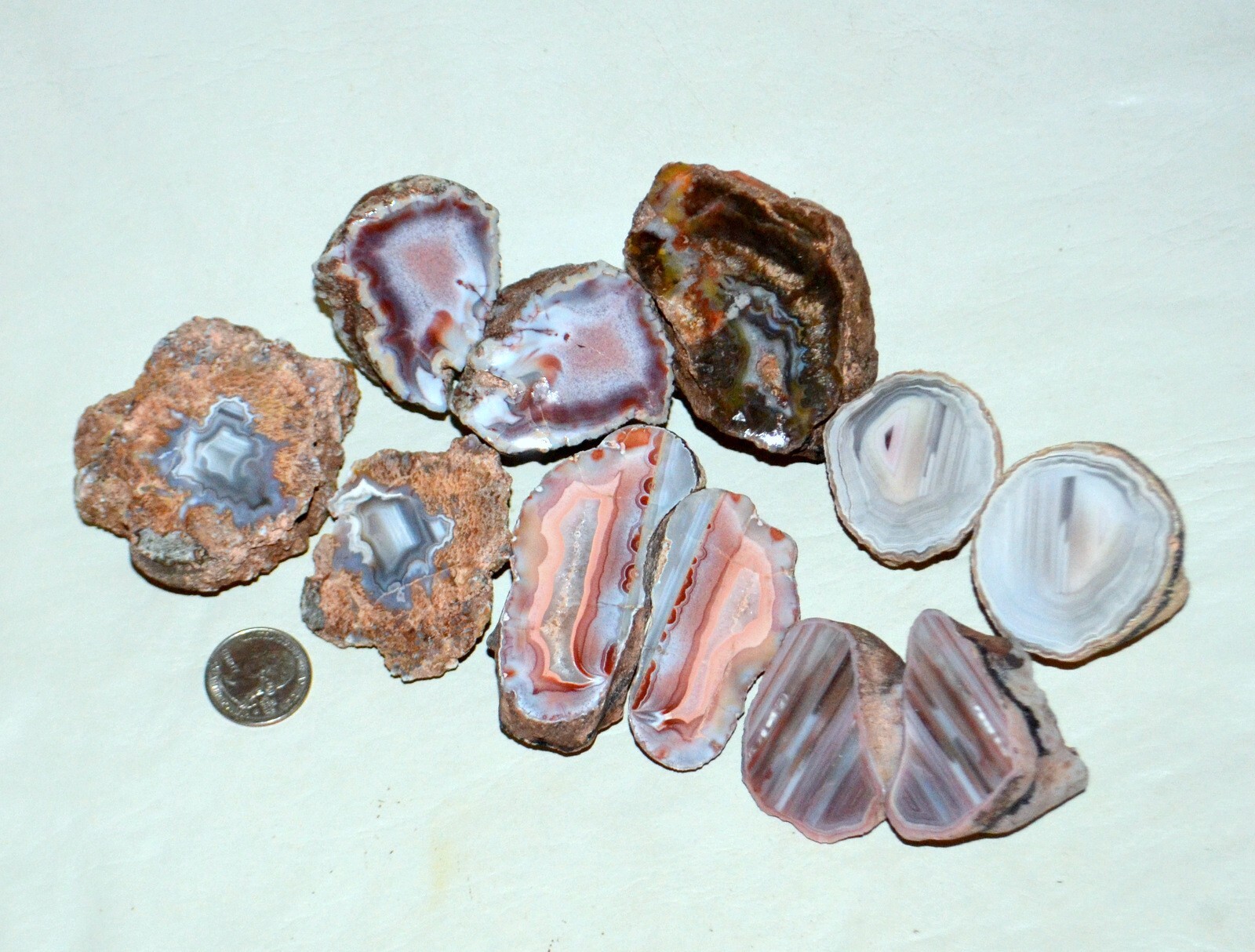 11 PCS LOT Pair Banded Agates from Patagonia Argentina * collector piece *