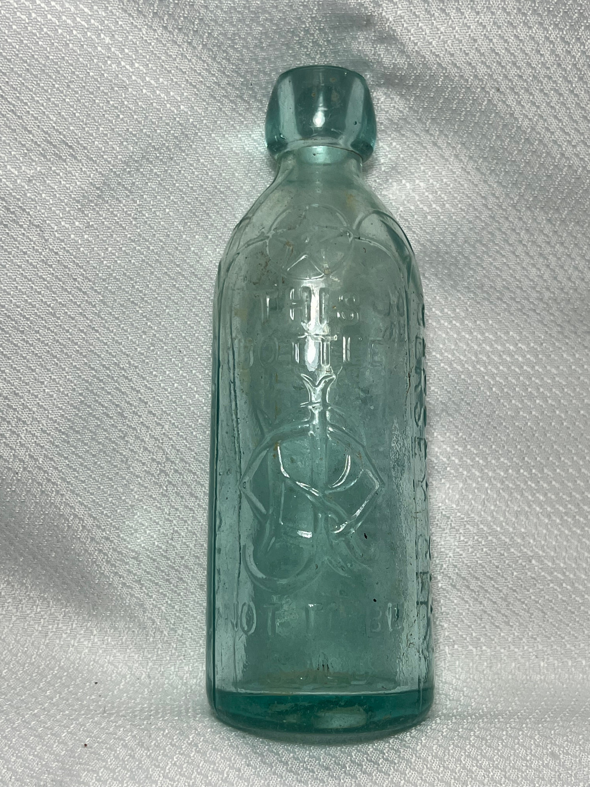 Antique Excelsior Bottling Works Glass Hutchinson Bottle Newark Jersey City