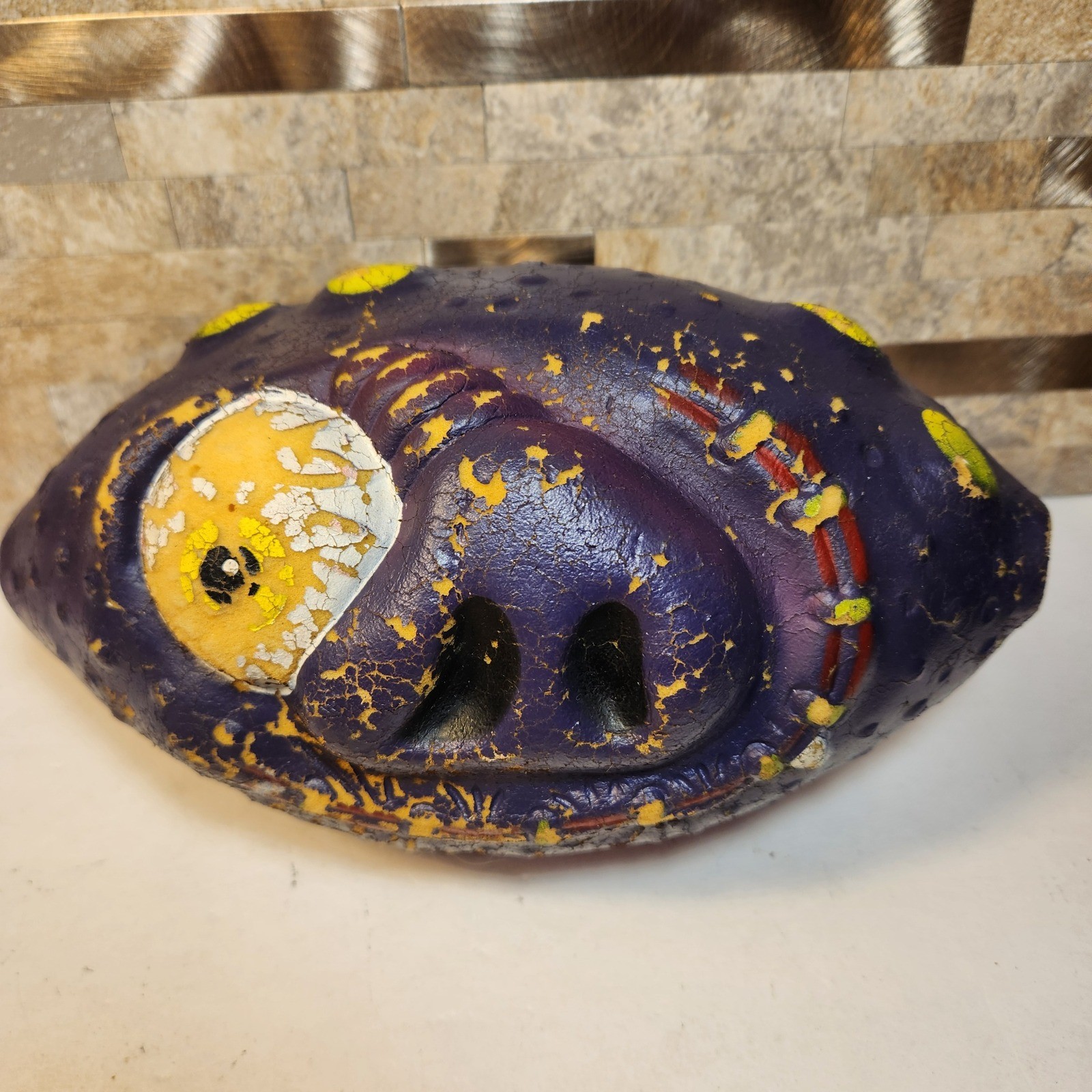 Vtg 1986 TMAC Wart Hog Foam Monster Pig Football Purple 9 Inch Madballs Weird