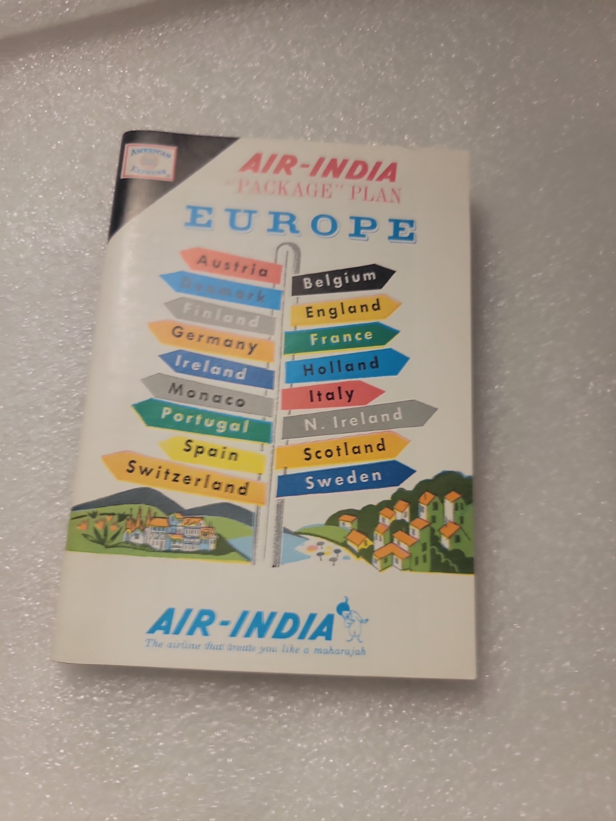 Vintage AIR INDIA Package Plan to Europe 1961-62 American Express Vintage AIR INDIA Package Plan to Europe 1961-62 American Express