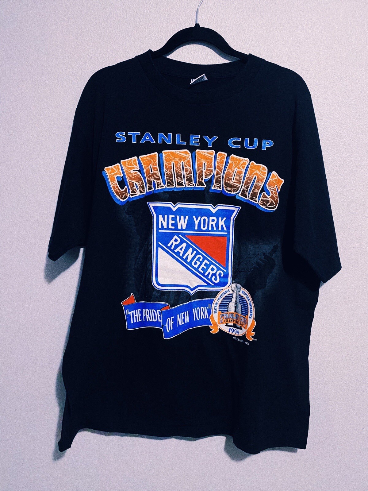 Vintage OG 90’s 94’ New York Rangers Stanley Cup Championship T-Shirt NHL RARE*