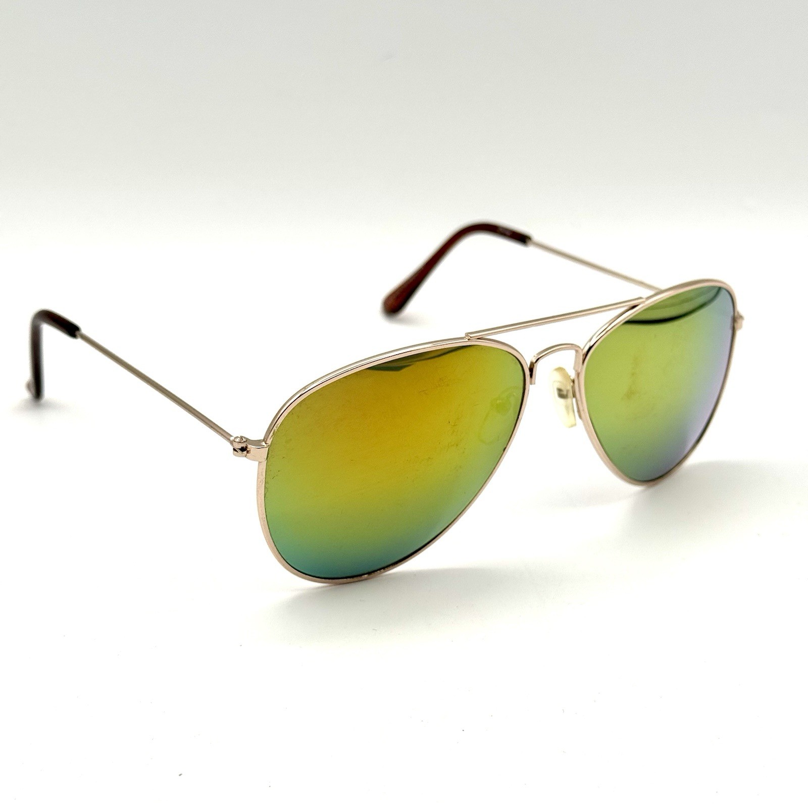 Zoo York Designer Aviator Sunglasses Gold Metal Wire Fashion Frame Mirrored Lens