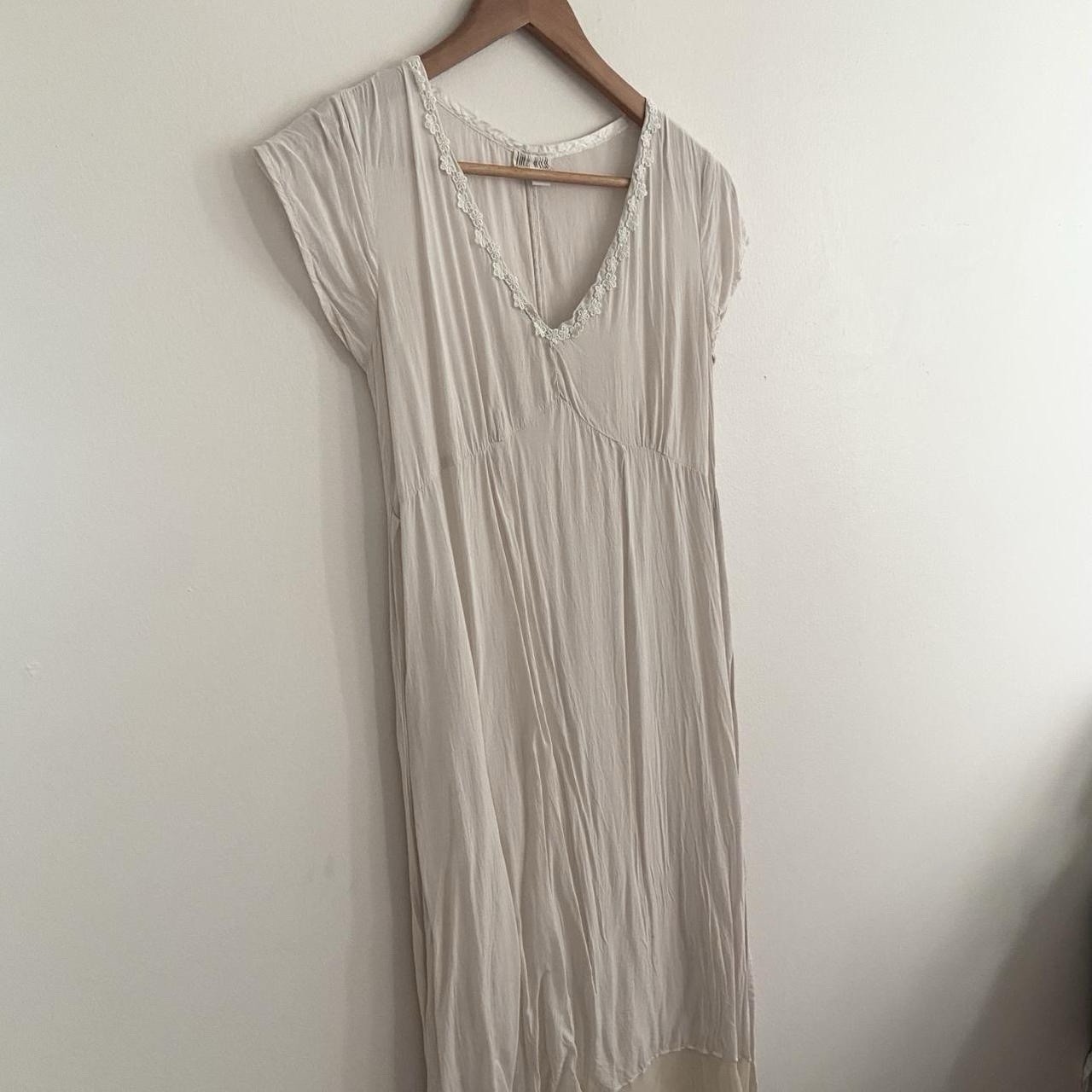 Vintage 90s Silk Cream Slip Dress Made In Australia S