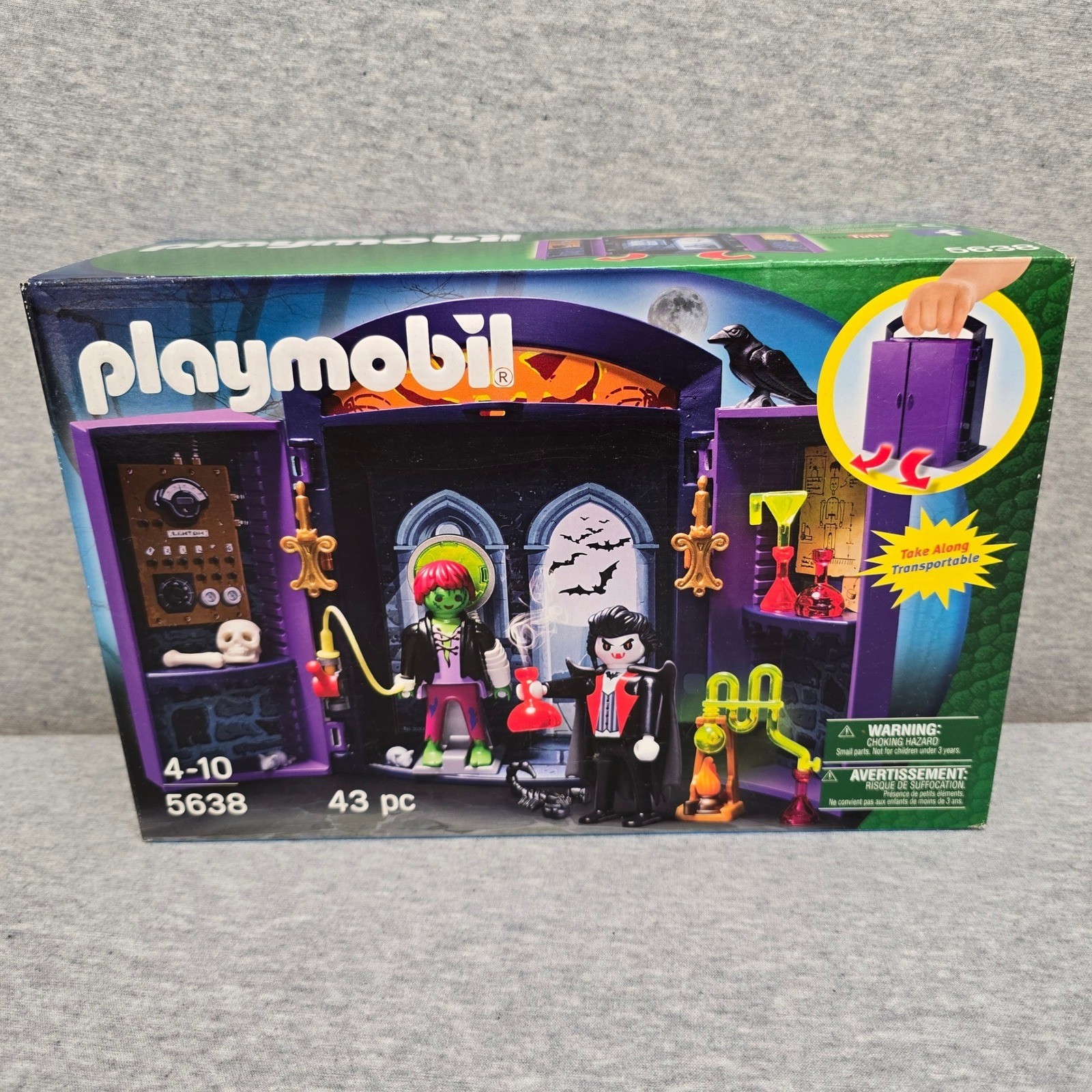 Playmobil 5638 Take Along Monster Academy Vampire Zombie Lab 43pc Set NEW