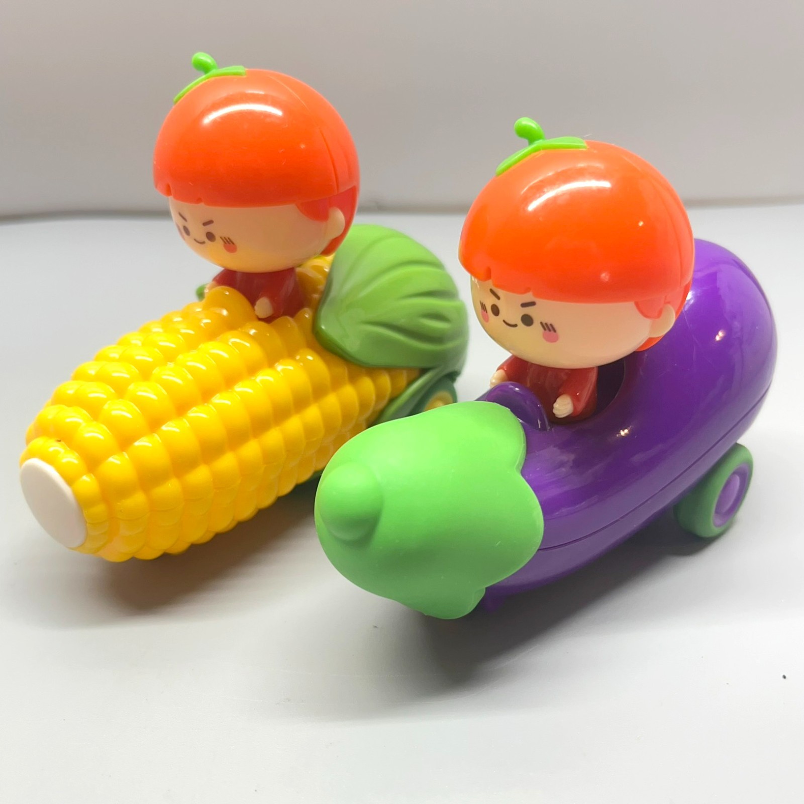 Set of 2 Haidilao HotPot Vegetable Toy Pullback Cars Corn Eggplant Tomato Head Set of 2 Haidilao HotPot Vegetable Toy Pullback Cars Corn Eggplant Tomato Head