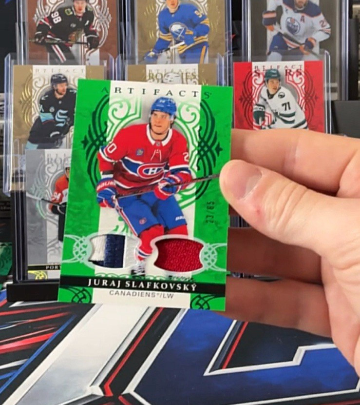 2026-27 Upper Deck Artifacts Hockey #83 Juraj Slafkovsky Material Emerald /65