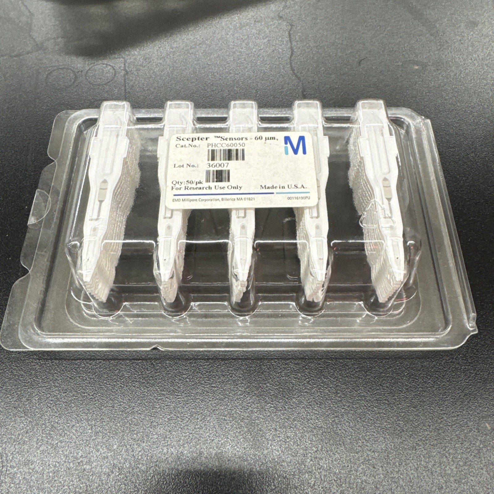 Millipore Scepter 60µm Sensors PHCC60050 Cell Counter Tips, 50/Pack