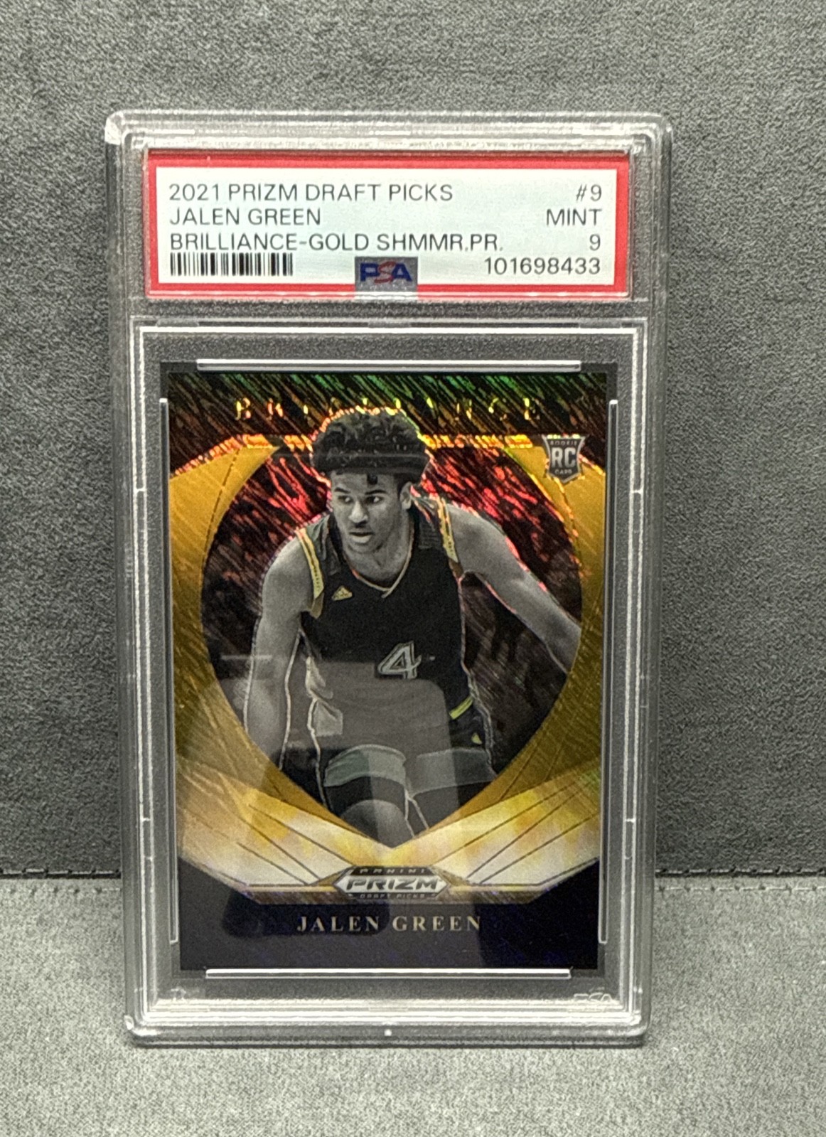 2021-22 Panini Prizm Draft Picks - Brilliance Jalen Green Gold Shimmer Prizm /10 2021-22 Panini Prizm Draft Picks - Brilliance Jalen Green Gold Shimmer Prizm /10