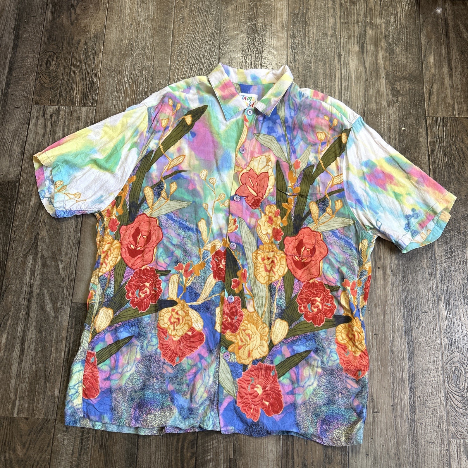Vtg Jams World Floral Aloha Shirt XL Mens Rayon Hawaiian Made in Hawaii USA Vtg Jams World Floral Aloha Shirt XL Mens Rayon Hawaiian Made in Hawaii USA