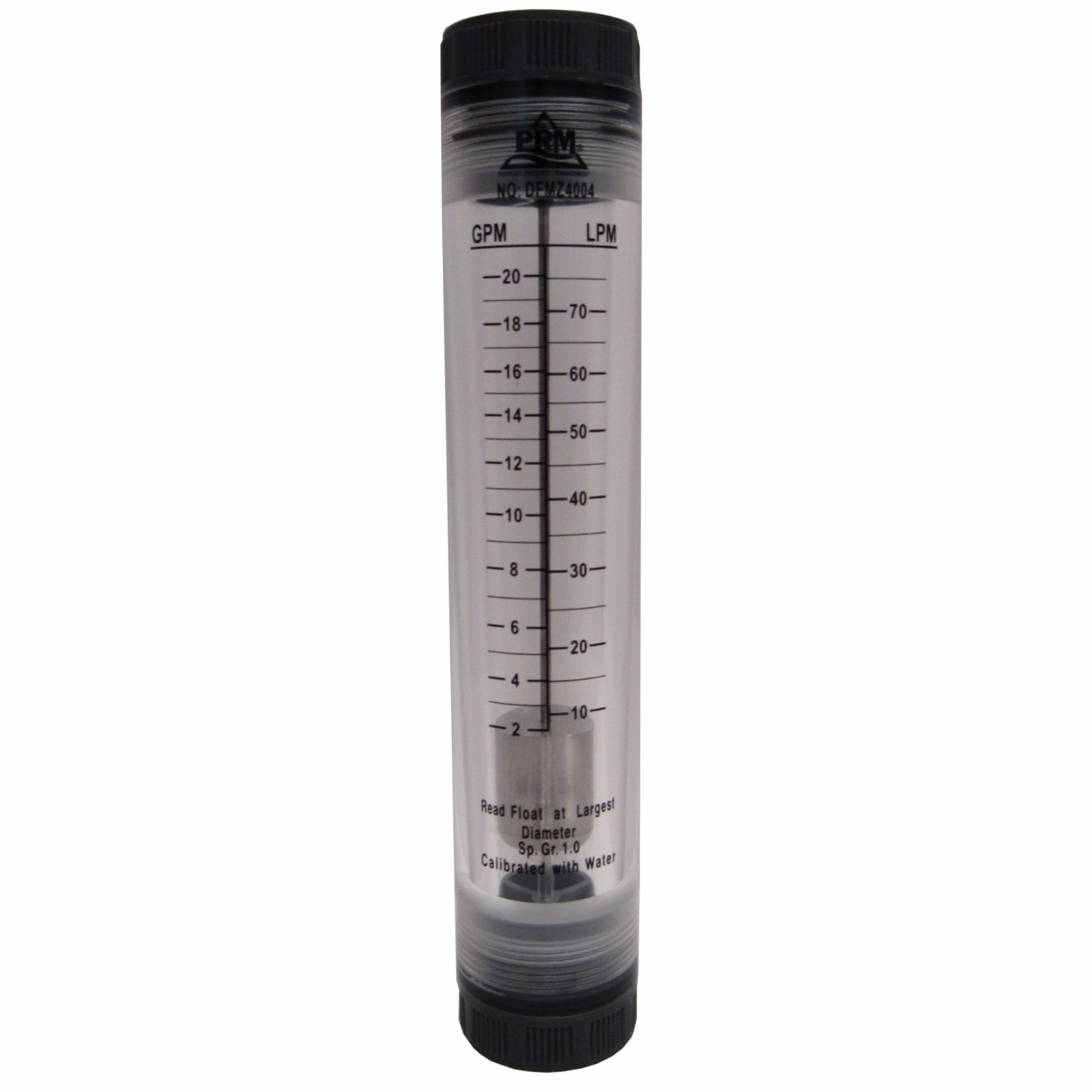 PRM 2-20 GPM Rotameter Viton Seals 1” FNPT Connect Water Flow Meter