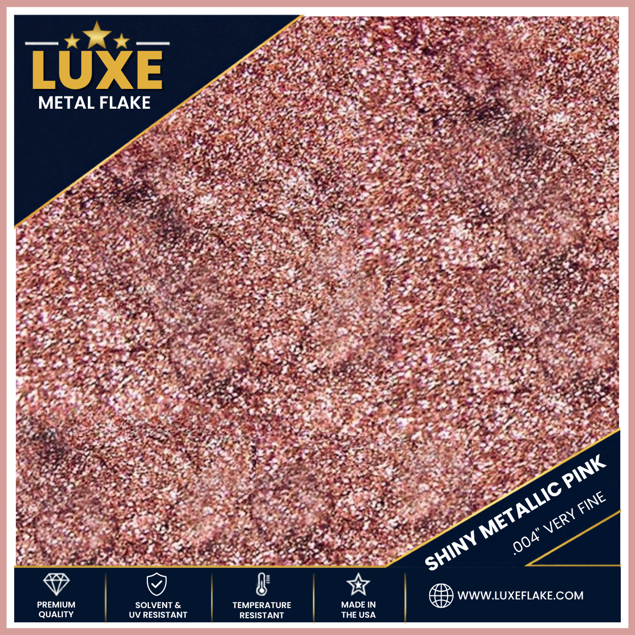 2lb (907g) Metallic Pink Metal Flake .004\